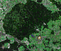 Satellitenfoto vom Ebersberger Forst, südlich davon Ebersberg